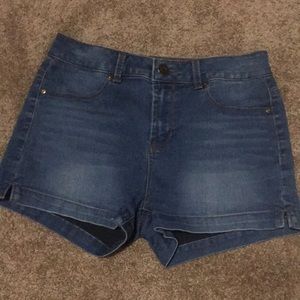 High waisted jean shorts